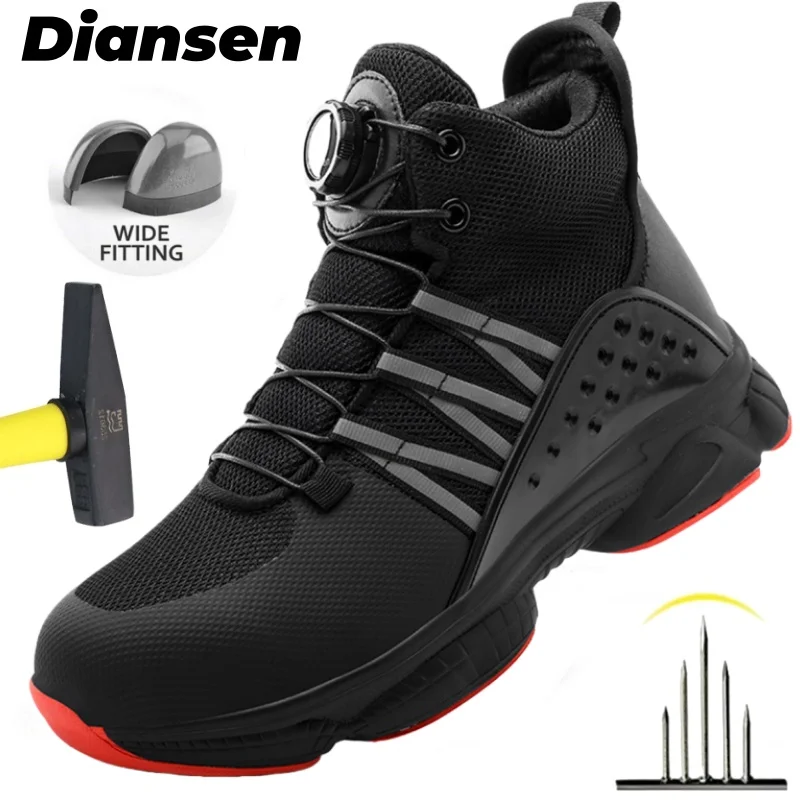

Lightweight Men Boots Safety Men Work Shoes Protective Safety Boots Man Anti Smash Anti-Stab Safety Work Breathable Boots