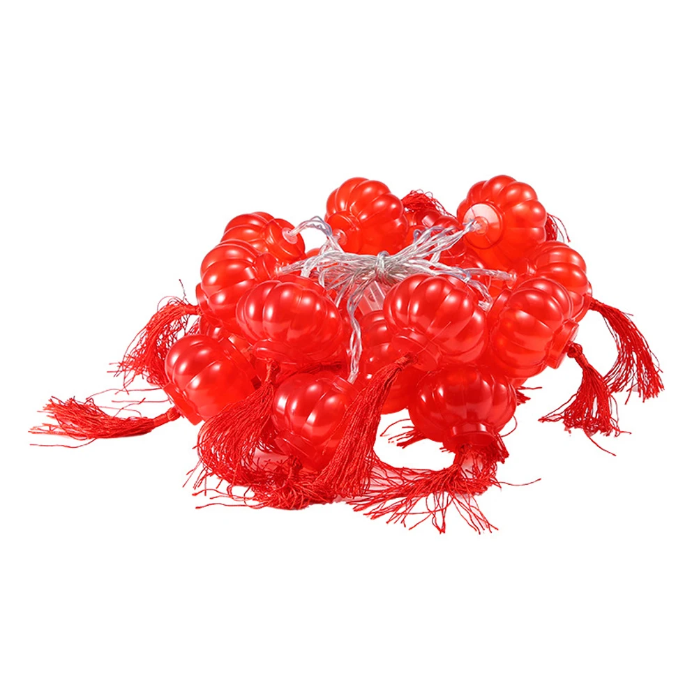 

1pc LED Lantern String Lights Red PVC Decorative Powered Energy Saving Warm Atmosphere Party Wedding Garden