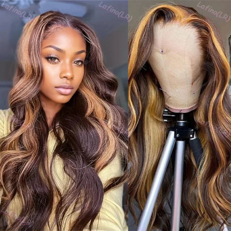 40 Inch Hd Kant Front Highlight Body Wave Pruiken 100% 13X6 200 Dichtheid Gekleurd Menselijk Haar Braziliaanse Goedkope Pruiken Op Uitverkoop