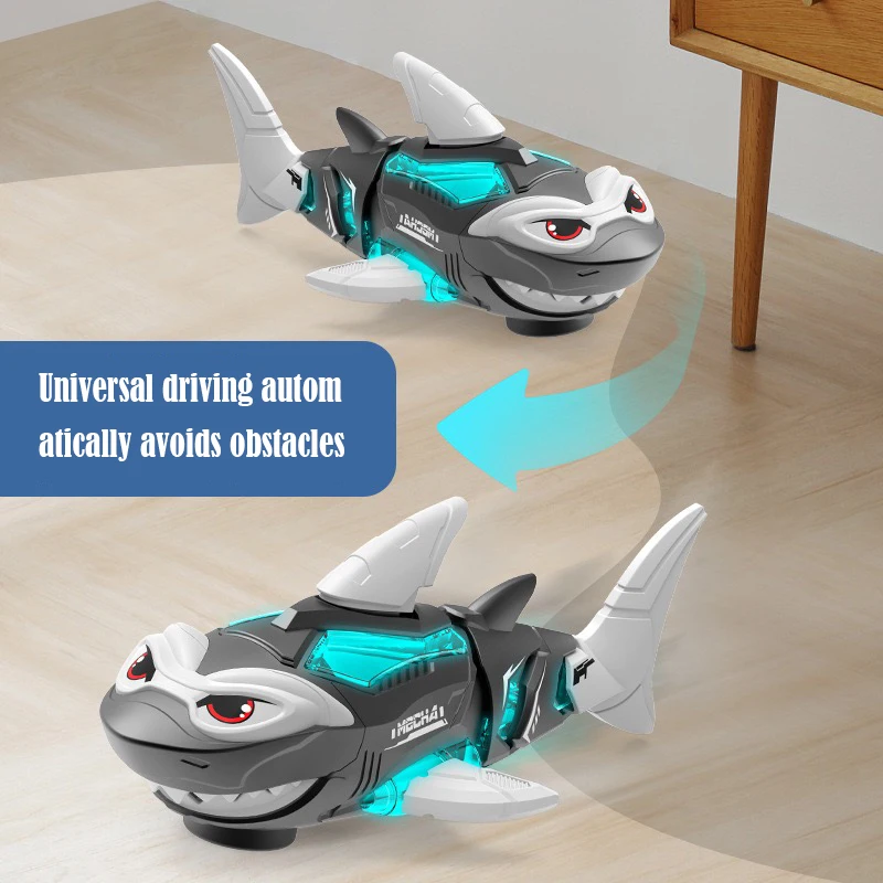 Children\'s Electric Shark Robot Universal Driving Dynamic Music Cool Simulation Model Fun Early Education Toy Gift