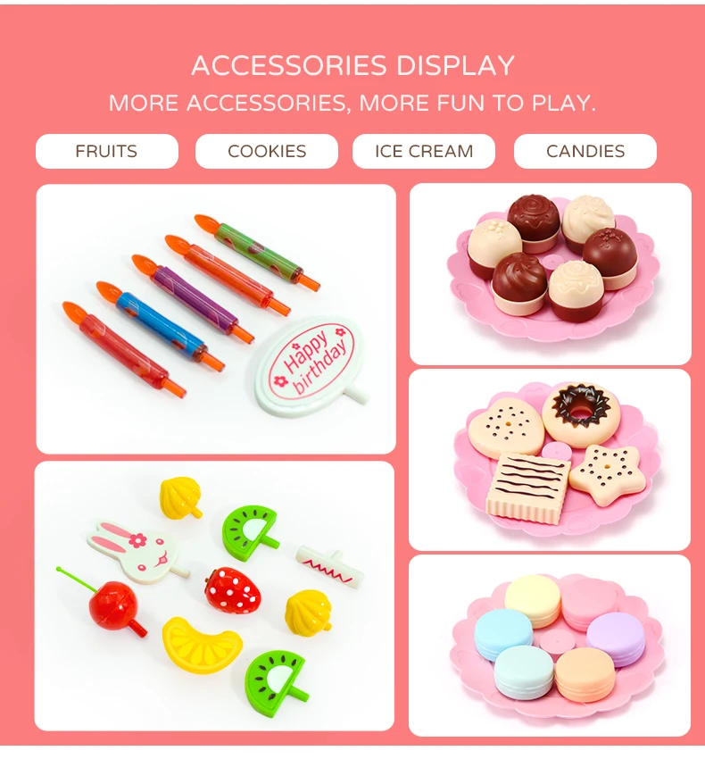 Mädchen Spielzeug Kuchen DIY Miniatur Lebensmittel Tee-Set Simulation Pretend Spielen Küche Kid Cut Spiel Bildung Kinder Spielzeug Für 3 Jahre Geburtstag – Detail 7