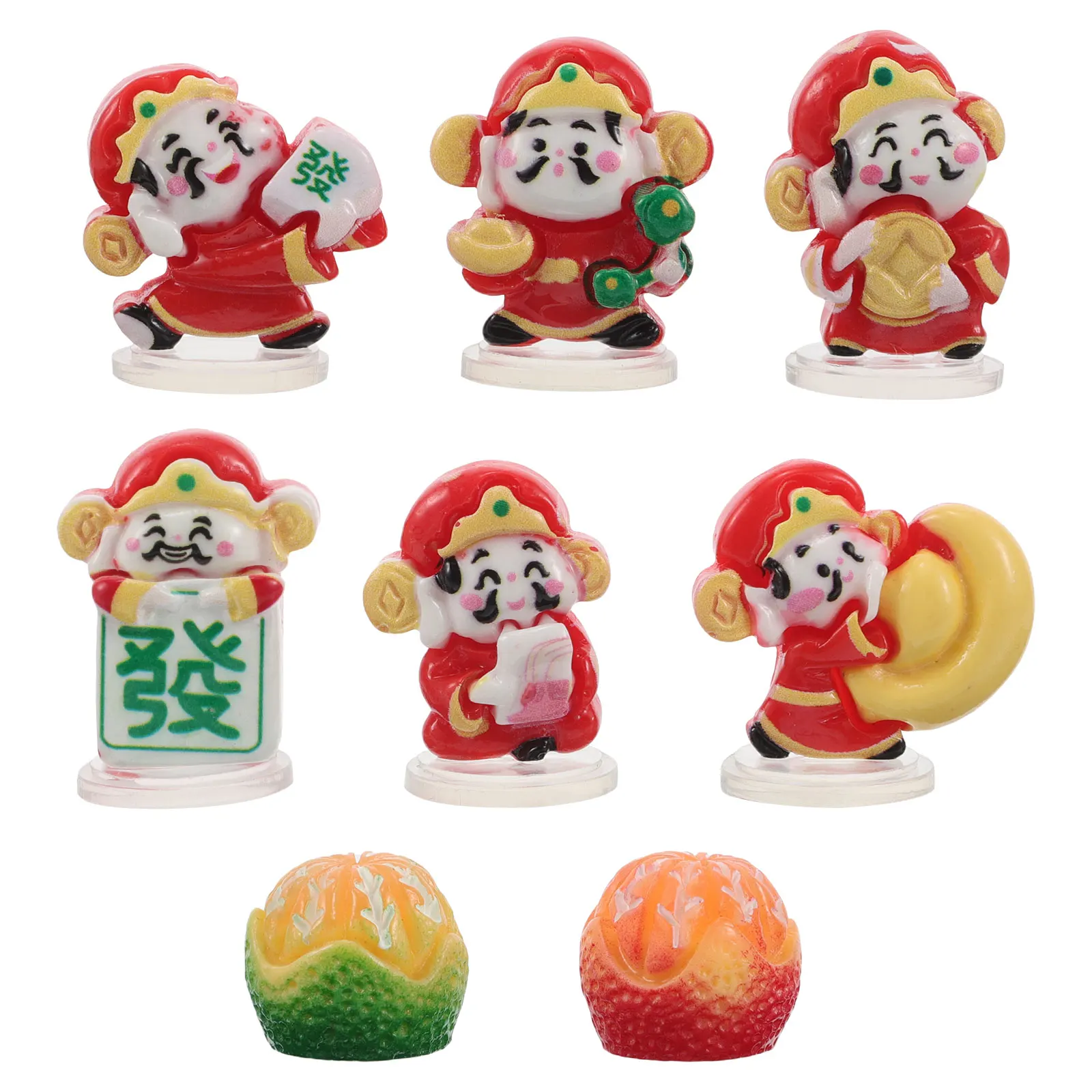 

8 Pcs Home Decor Car Ornaments Chinese Dragon Statue Cai Shen Decoration Buddhas Budha Feng Shui Gifts