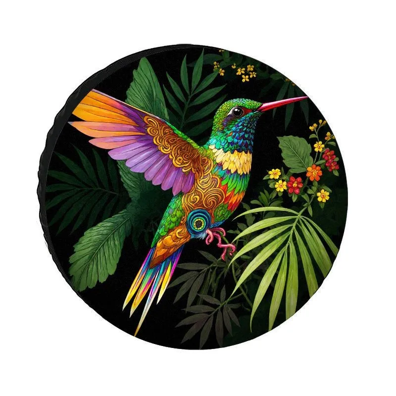

Vibrant Art Hummingbird Tire Cover Durable Polyester Spare Tire Protector Outdoor Accessory