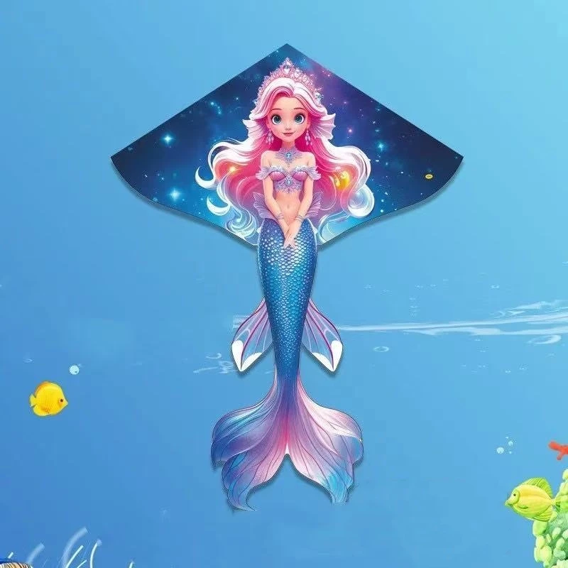 Zeemeermin vlieger Nieuwe vlieger vlieg speelgoed voor kinderen vliegers fabriek outdoor strand vliegers stof 3d kite wind vlieger staaf surf vleugel vogel speelgoed jouet