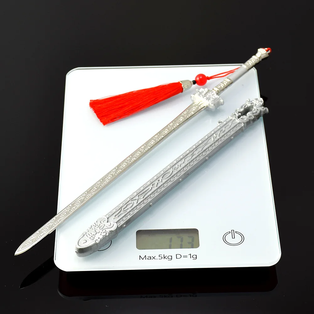 30 cm/11.81 Chinese Stijl Perifere Cool Wapen Zwaard Model Anime Beeldje met Schede Volledig Metalen Handwerk Ornament jongen Gift