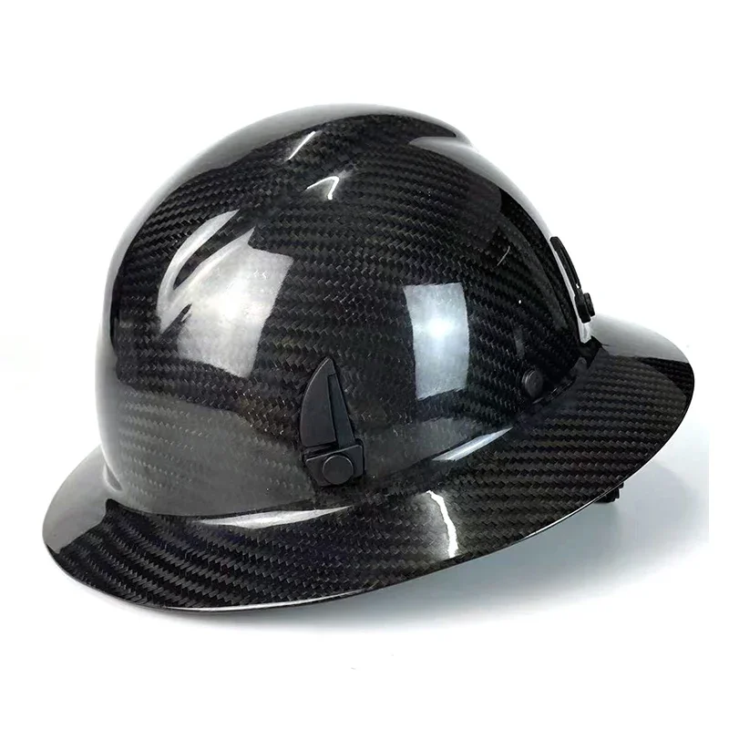 Construction Safety Helmet Full Brim Carbon Fiber Hard Hat with Headbands