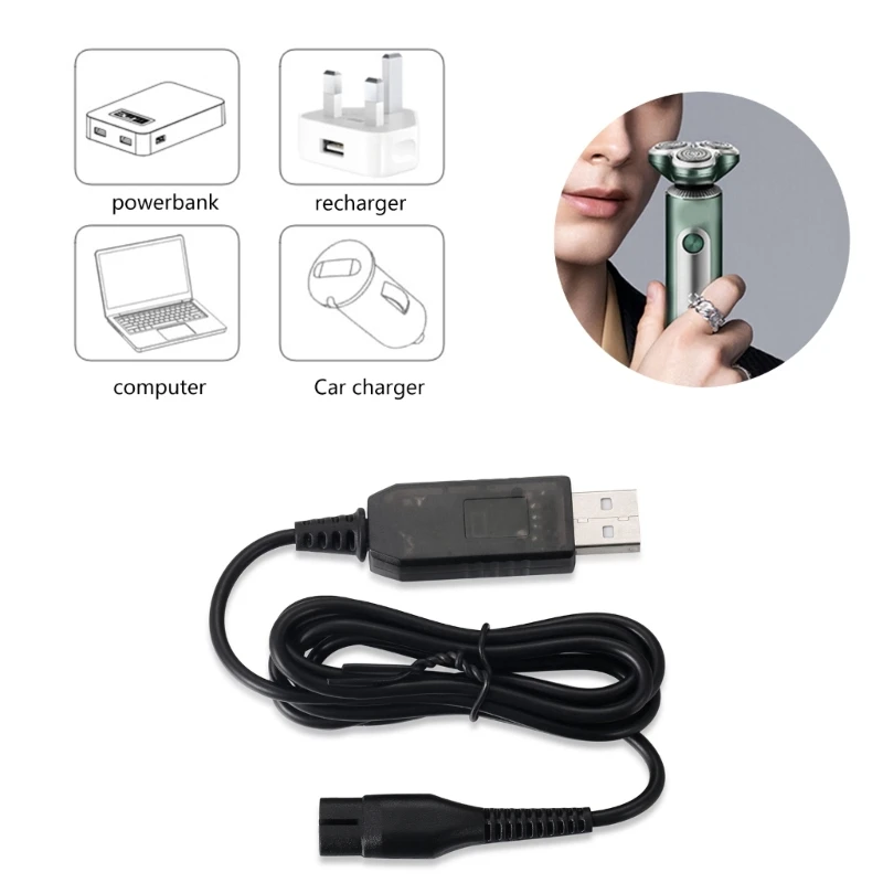 A00390 Cavo del caricabatterie Adattatore USB Lin Ricarica per auto A00390 S301 310 per rasoi elettrici RQ310 RQ311 RQ312 RQ320