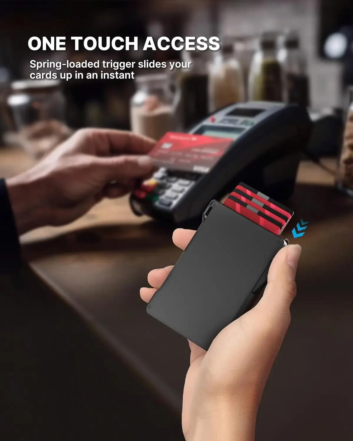 

Умный выдвижной кошелек для мужчин из натуральной кожи с защитой от RFID, тонкий, для переднего кармана, с зажимом для денег