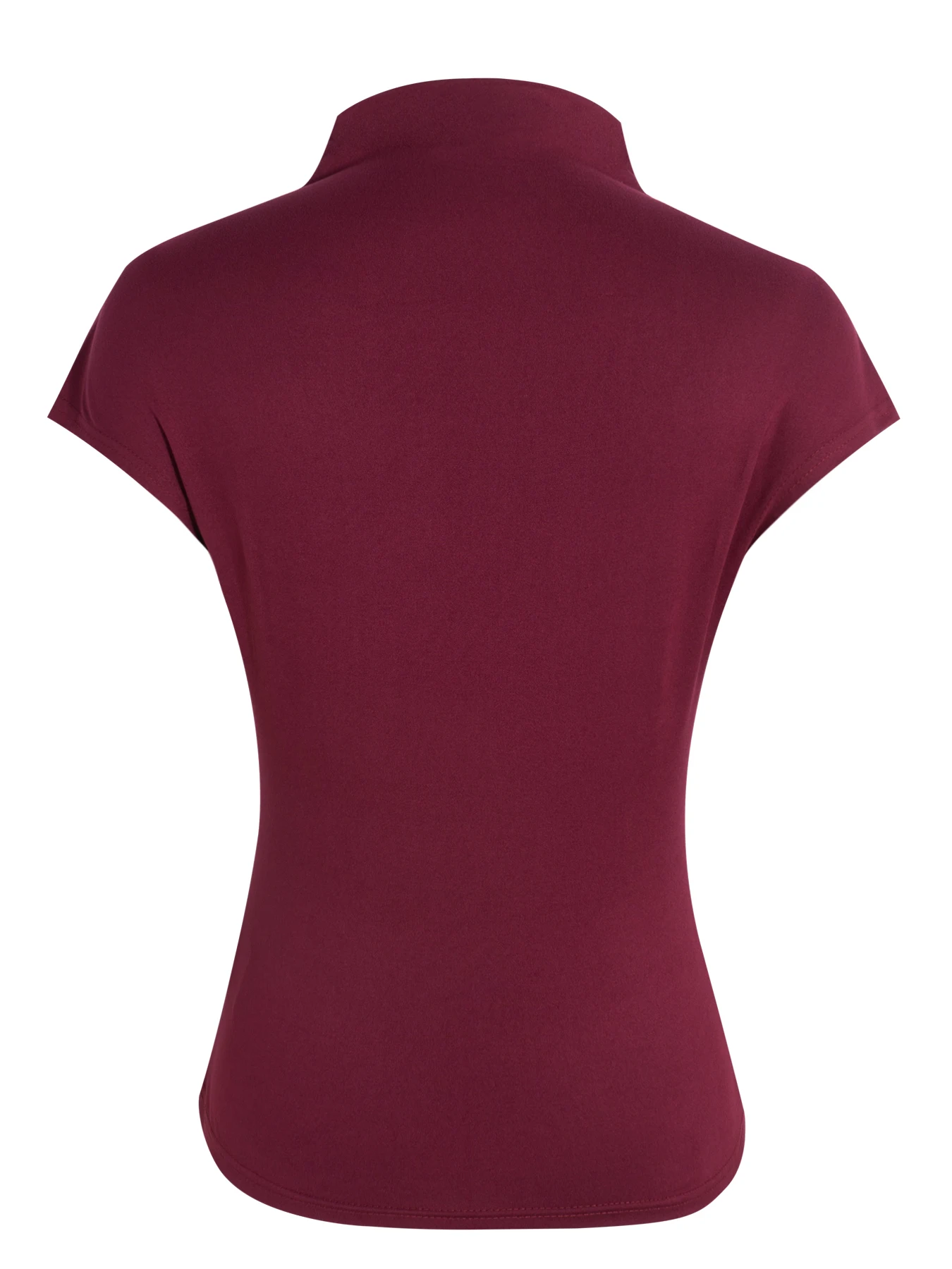 Tanktop für Damen, Stehkragen, kurze Ärmel, einfarbig, gerippter Strick, schmale Passform, Basic-Shirt für Büro und Alltag – Detail 7