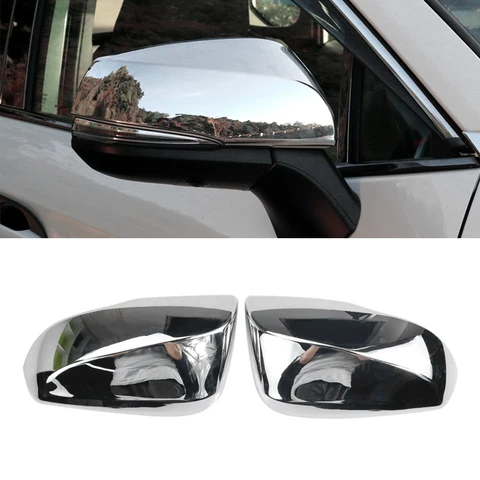 Накладка На Зеркало Заднего Вида Для Toyota RAV4, Corolla Cross, Highlander, Kluger 2020-2024, Хромированная, Из АБС-пластика