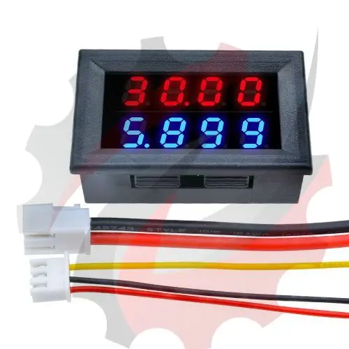 0.28 Inch DC100V 200V 10A Mini Digital Voltmeter Ammeter 4 Bit 5 Wires Voltage Current Meter Tester Blue Red Dual LED Display