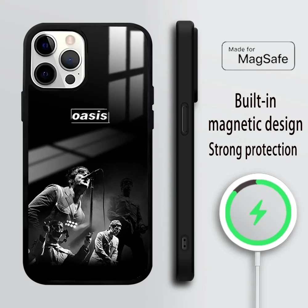 O-Oasis Band Phone Case For iPhone 16 15 14 13 12 11 PRO MAX PLUS Mini Magnetic wireless mirror phone case