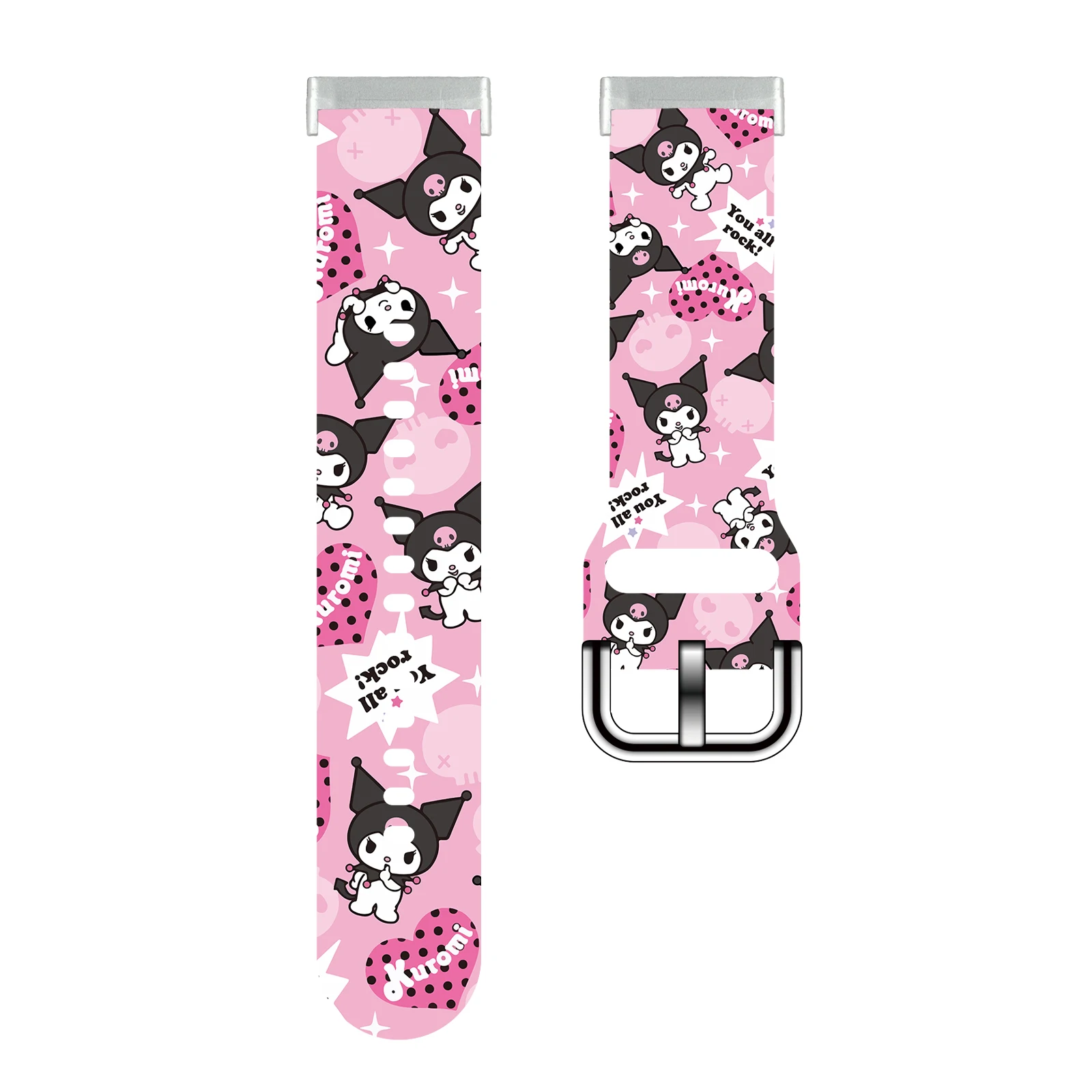 

SANRIO Series Kuromi Print Watch Band for Fitbit Sense 2/1 Watchband Replaceable Bracelet for Versa 3/4 for Women as a Gift