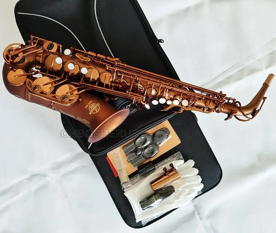 

New Taishan 54 Reference Alto Saxophone matt coffee sax Italian pad With Case