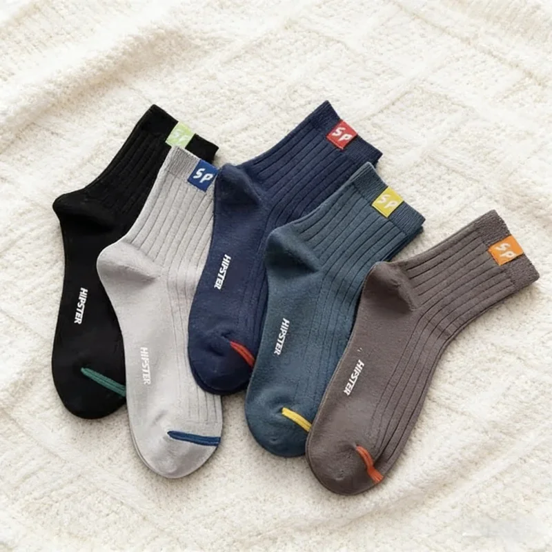 

Men's Business Casual Mid-Crew Socks Breathable Anti-Odor Moisture-Wicking Spring Summer Socks for Office and Outdoor Work Use