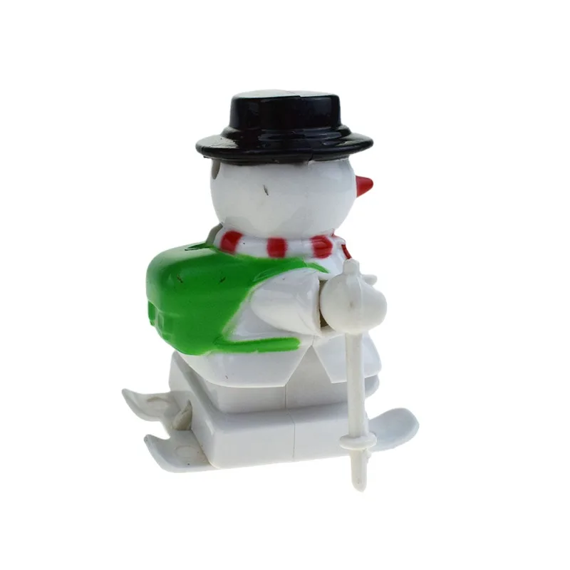 1 Pcs Novelty Funny Clockwork Ski Christmas Snowman Model Clockwork Toy Simulation Snowman Toys For Children Christmas Gifts