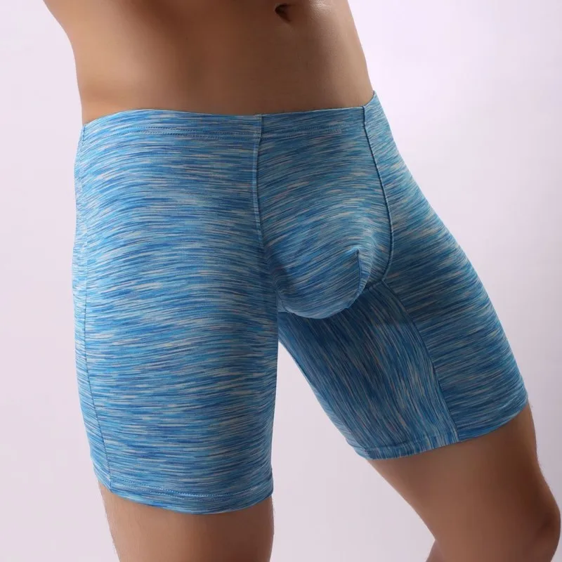 

Seamless Long Leg Boxer Briefs for Men U Pouch Support Anti Chafing Tight Workout Underwear Comfortable Sports Trunks Shorts