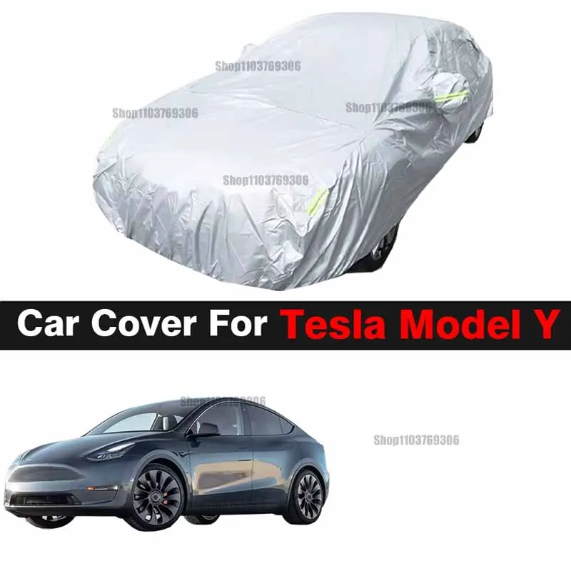 

Full Car Cover For Tesla Model Y Anti-UV Rain Snow Wind Protect Outdoor SUV Cover Dustproof