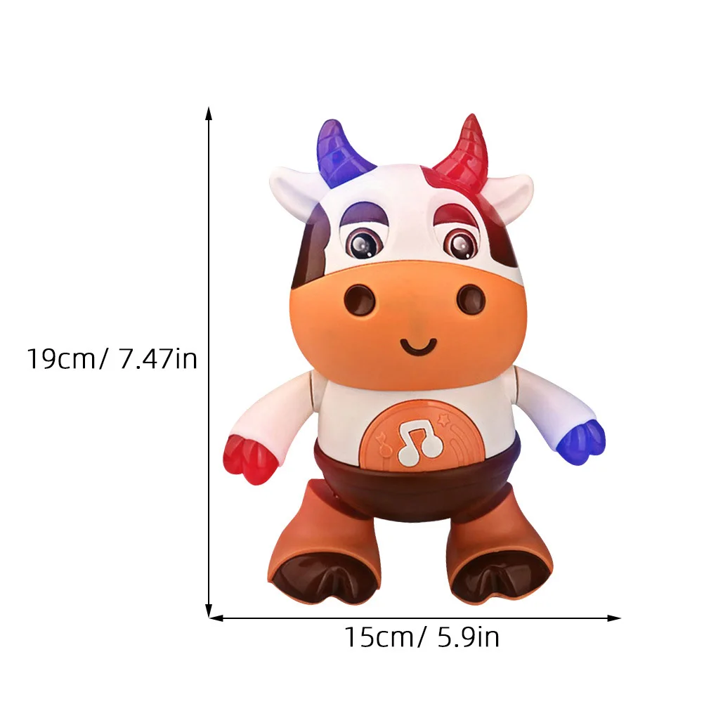 電動子牛ミュージカルスイング カラフルなライト 面白い音 移動学習玩具 早期学習ツール 子供用玩具