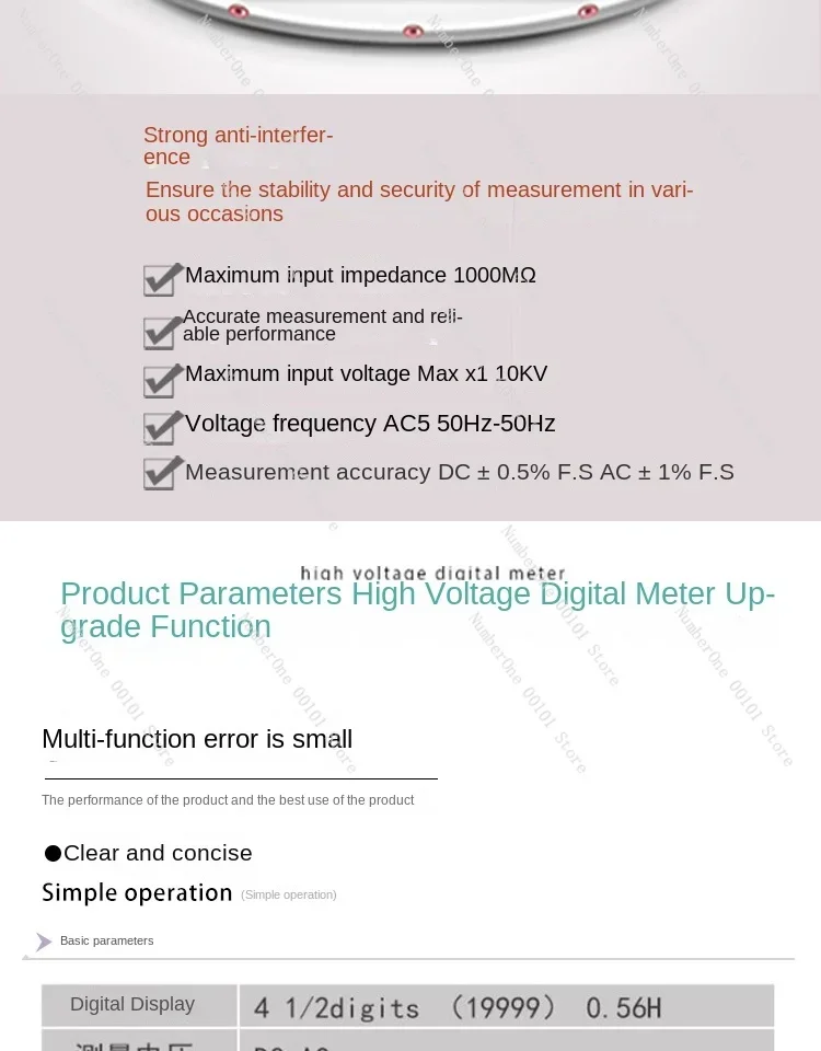 149-10A high voltage digital meter maximum test 10KV impedance 1000MΩ high voltage test