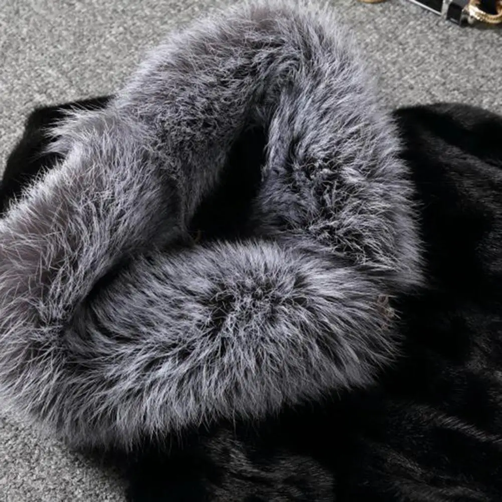 2024 หนาFuaxขนสัตว์ผู้หญิงเสื้อLuxury Plush Fur OvercoatกลางความยาวHooded Faux Furผู้หญิงOutwear CoatฤดูหนาวOutwear