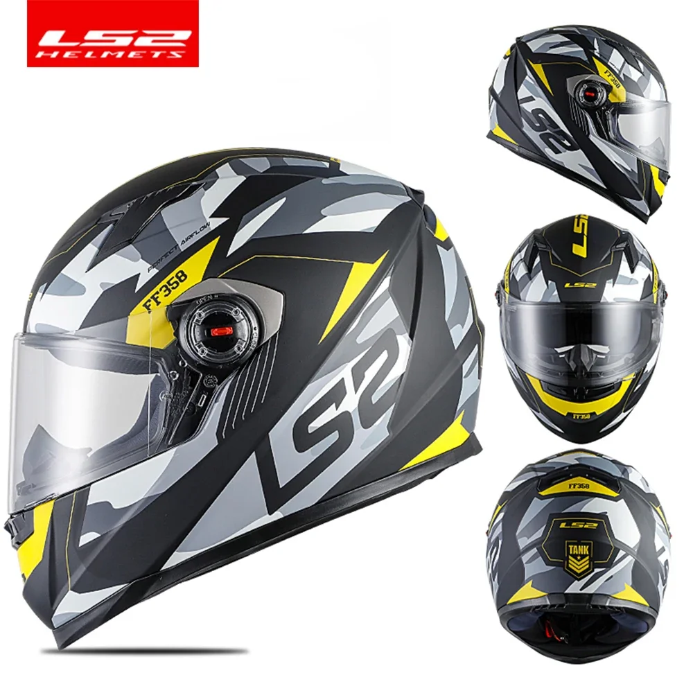 

LS2 Full Face Motorcycle Helmet Suitable for all seasons FF358 Motocross Racing Man Woman Casco Moto Casque ECE Approved Quality