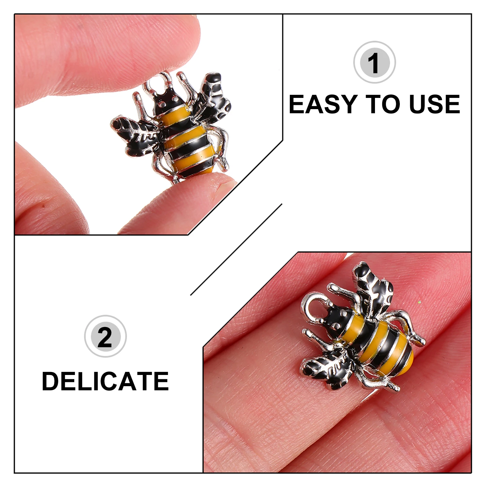 

10pcs Bee Pendant Alloy Charms for Jewelry Making DIY Projects Earrings Accessories Craft Supplies Durable Non Fading