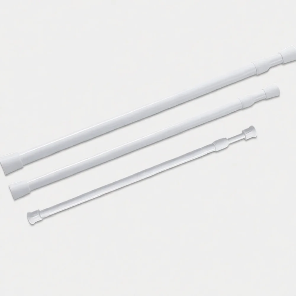 Strong Spring Loaded Tension Rod No Drill Extending Curtain Pole Metal Support Rail For Window Shower Home Decor