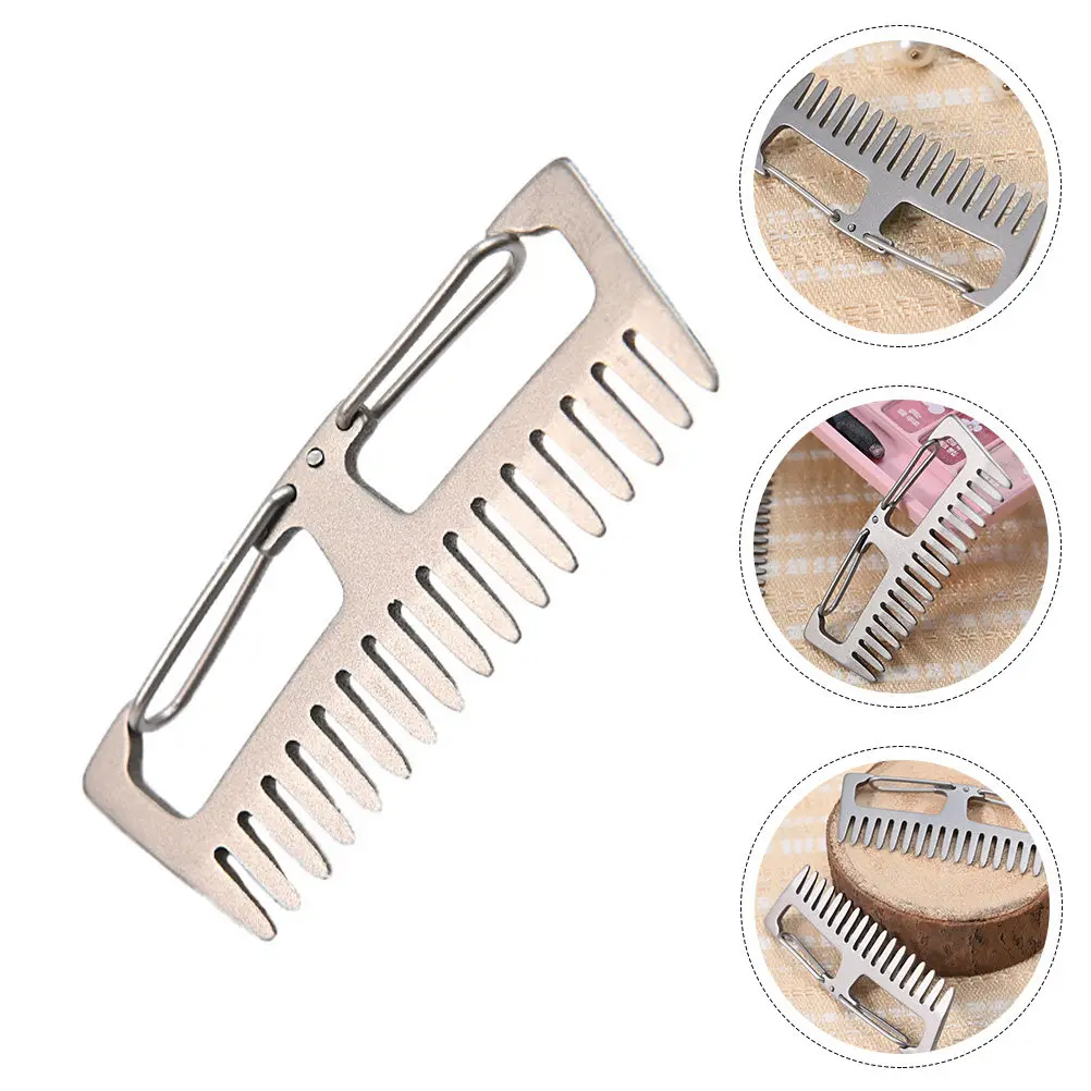 1Pcs Premium Titanium Alloy Anti-Static Comb Portable Travel Outdoor Comb Keychain Lightweight Multi-Function Small Hair Tool