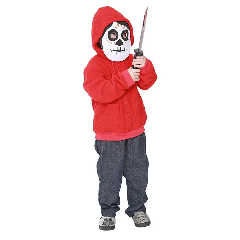 Unisex boys skull jacket pants mask set Halloween costume Coco Miguel costume for kids