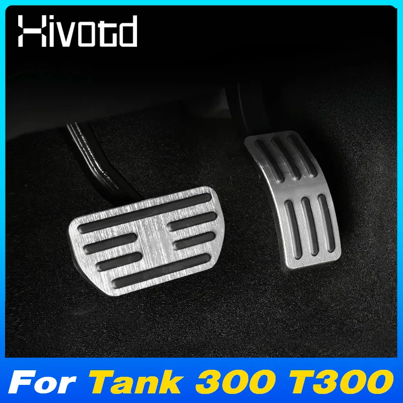 

Car Accelerator Foot Fuel Brake Pedal Aluminum Alloy Trim Protect Cover For WEY GWM Tank 300 T300 2023 2024 Interior Accessories