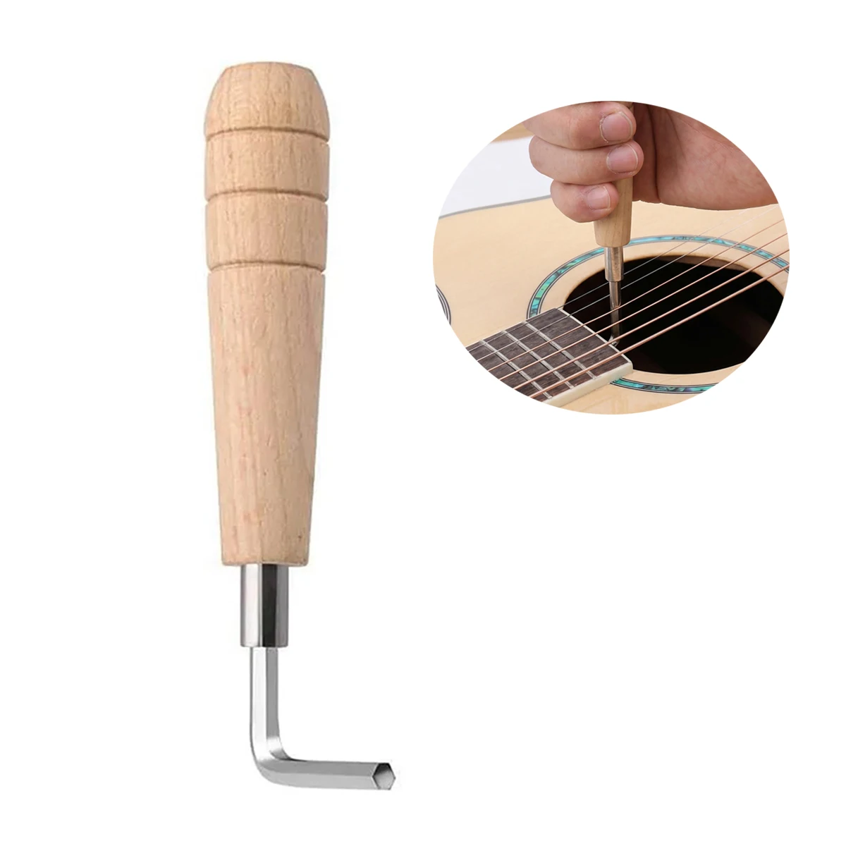 Llave para truss rod de guitarra Miwayer – Llave hexagonal, mango de madera, metal resistente a la corrosión, para ajuste del mástil de guitarra acústica/eléctrica
