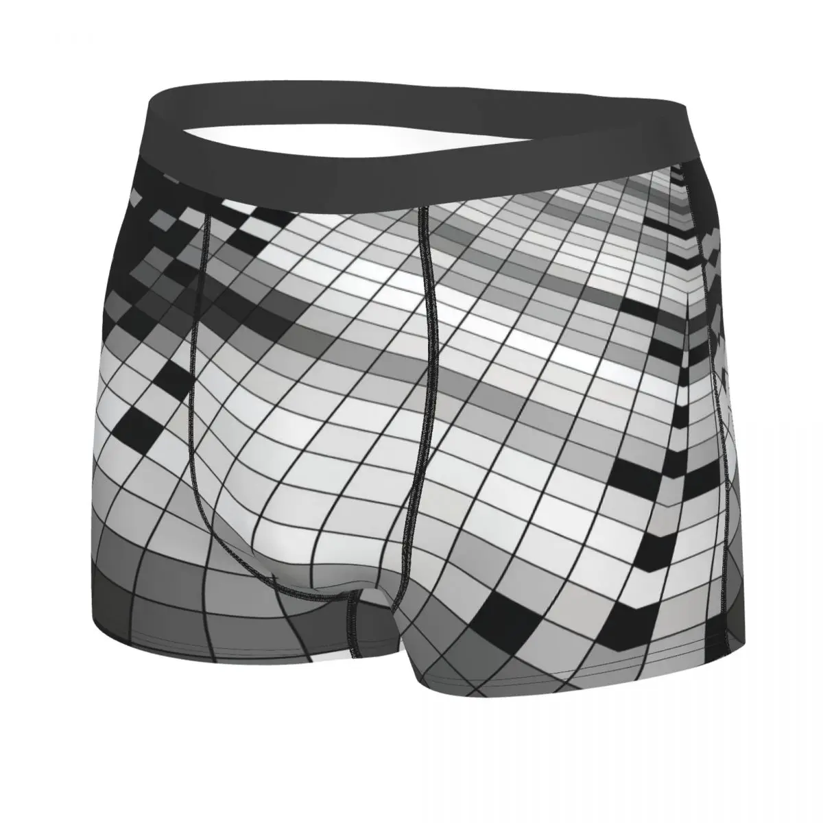 Schwarz-Weiß-3D-Gitter Männer Boxer Slips Unterwäsche hoch atmungsaktive Geschenk idee von höchster Qualität