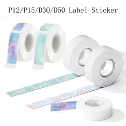 1 Roll D30 Adhesive white/clear/Nebula/Galaxy Series Pattern Label Paper 12mmx40mm-160 Labels for D35 D30 P12 P15 Label Maker