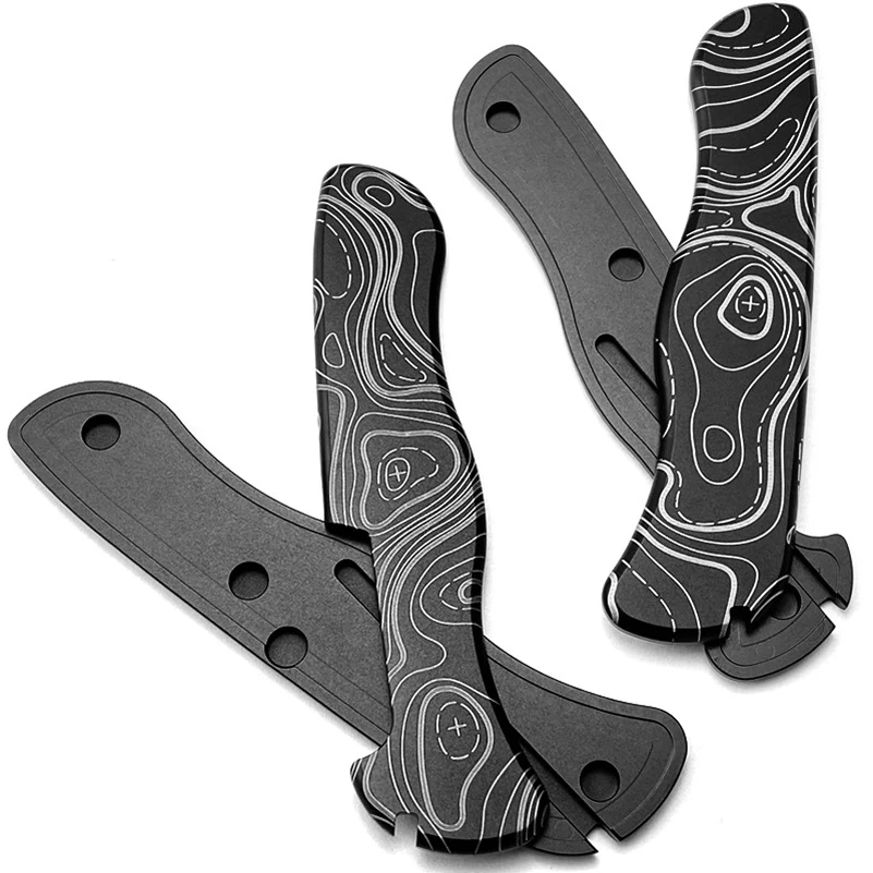 NEW Contour Plane Pattern CNC Titanium Material Knife Grip Handle Scales For 111MM Victorinox Swiss Army MW4DE Soldier's Knives