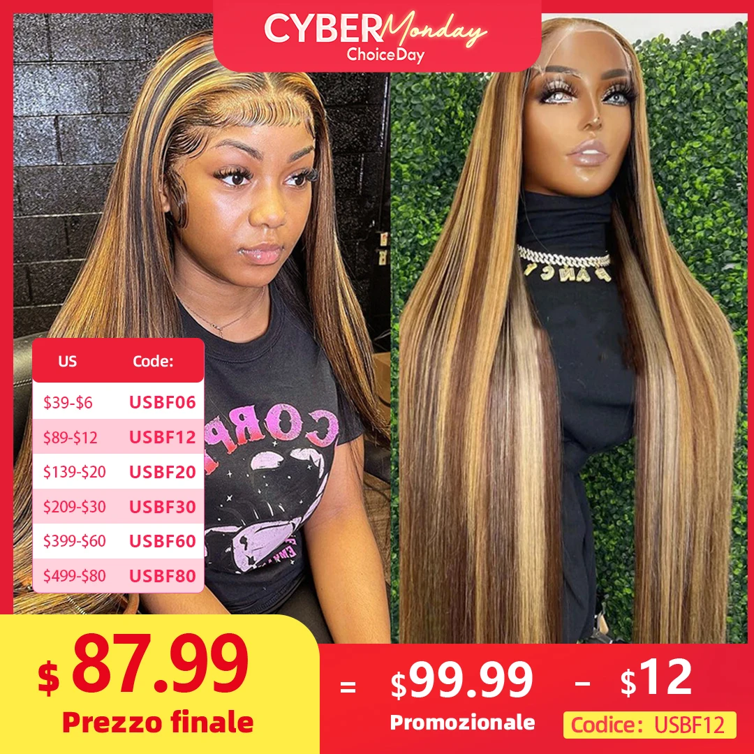 Highlight Wig Human Hair 13x4 13x6 Glueless Honey Blonde Straight Lace Front Wigs Human Hair Brazilian 5x5 Hd Lace Closure Wig