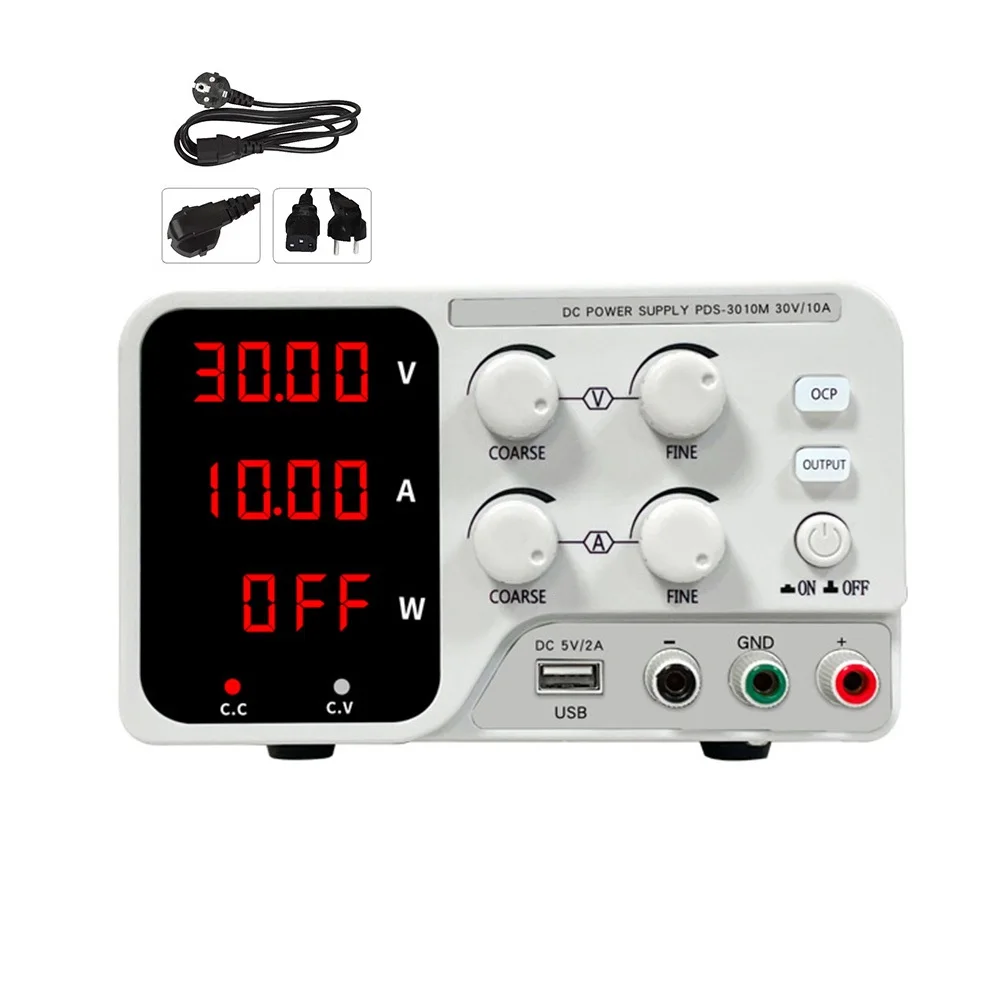 PDS3010M 30V 10A DC Regulated P'ower Supply Variable Switching Regulator With Intelligent Cooling For Lab Testing And Repair Too