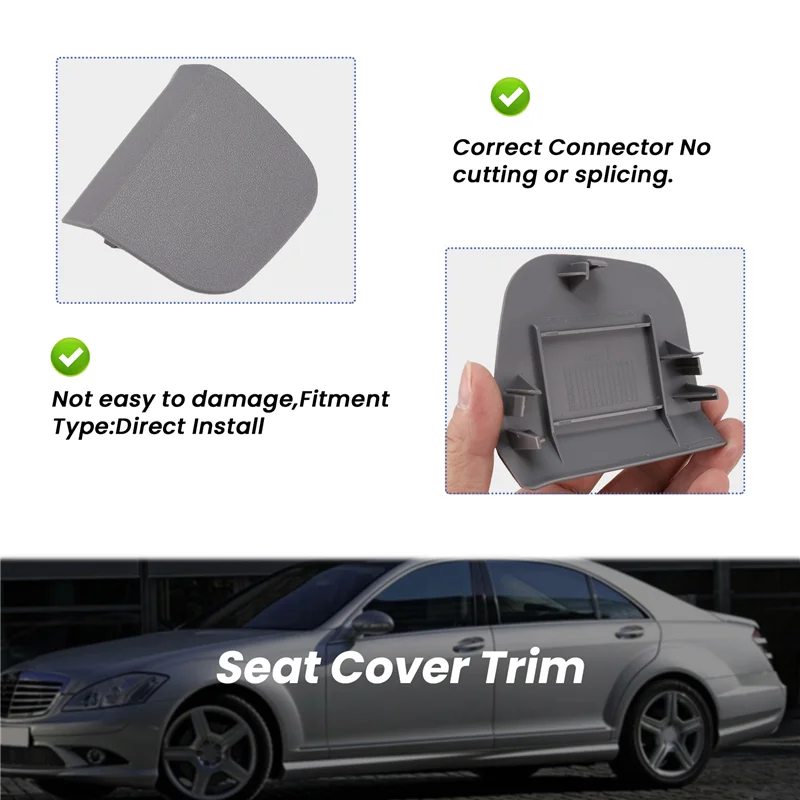 

Front Seat Cover Trim Panel A2219180530 A2219180430 For Mercedes Benz S-Class W221 S350 Seat Belt Trim Cover Grey