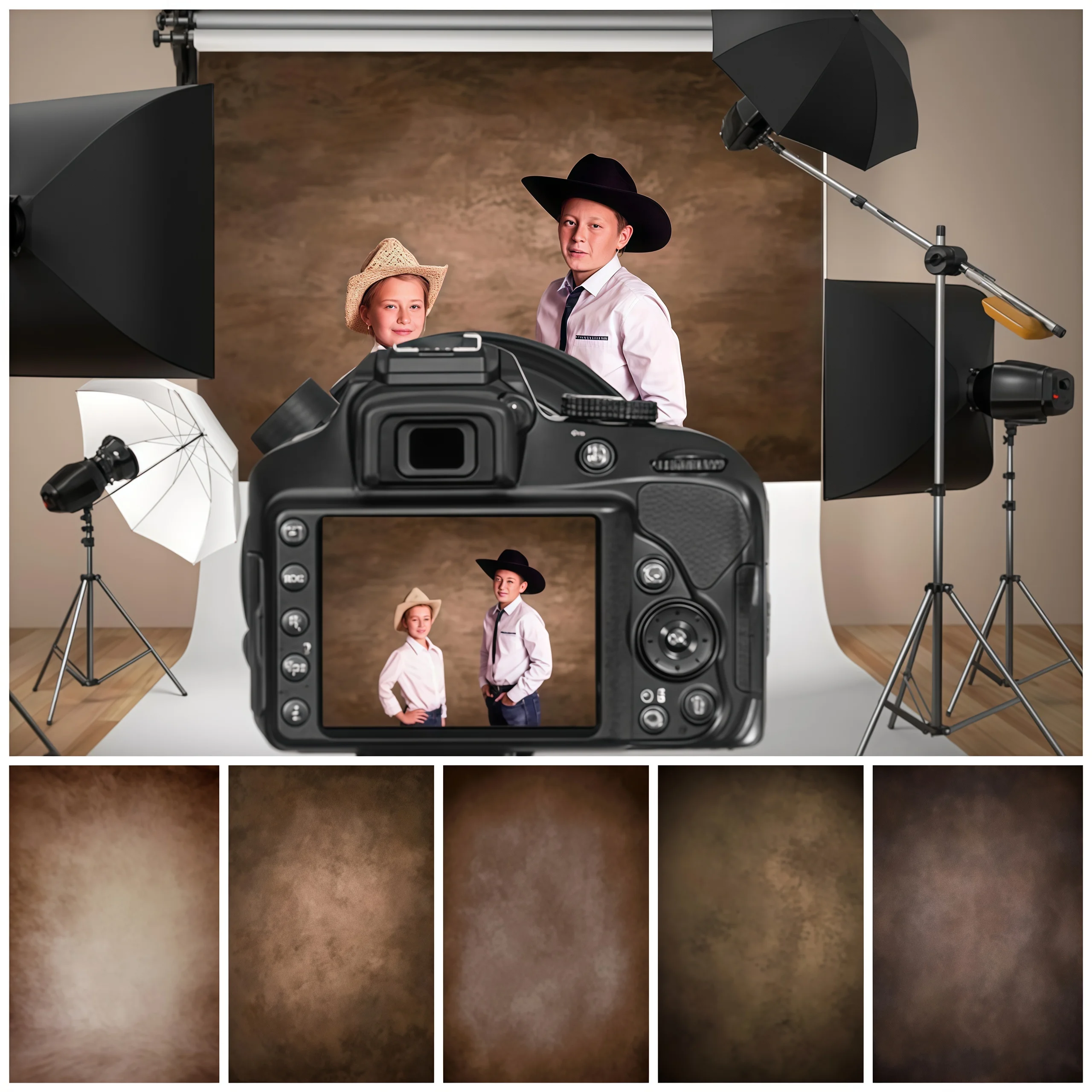 Brown Abstract Gradient Textured Photography Backdrop For Kids Adults Portrait Pet Baby Newborn Photo Studio Background Decor