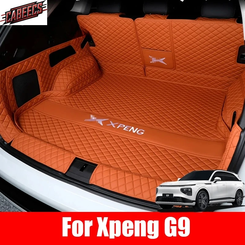 

Автомобильные коврики в багажник для Xpeng G9 XiaoPeng G9 2023 2024 2025, водонепроницаемые автомобильные багажники, автомобильные защитные накладки на заказ, аксессуары для интерьера