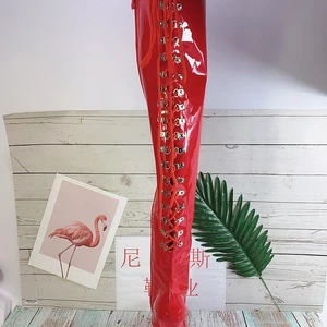 Laijianjinxia Night Club Party Queen Nữ hoàng giày trên đầu gối giày cao gót giày phụ nữ Sexy Plus Size 46 Giày cao gót mỏng A-034 8 Boot Demon Bán hàng chính - 7