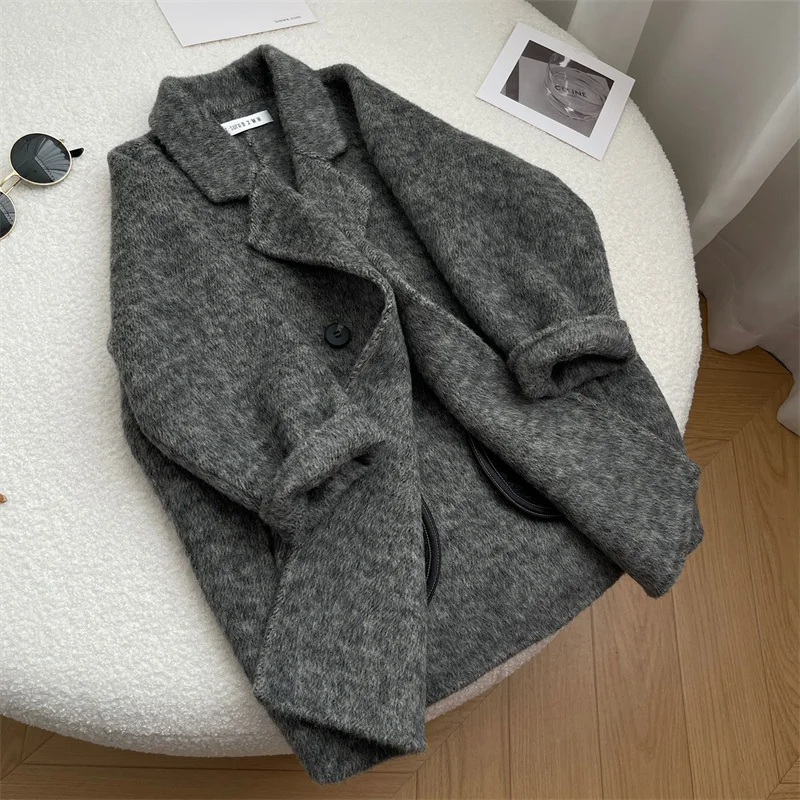 Boys Woolen Coat Overcoat Jacket Windbreak 2024 New Warm Plus Thicken Autumn Winter Cotton School Children\'s Clothing