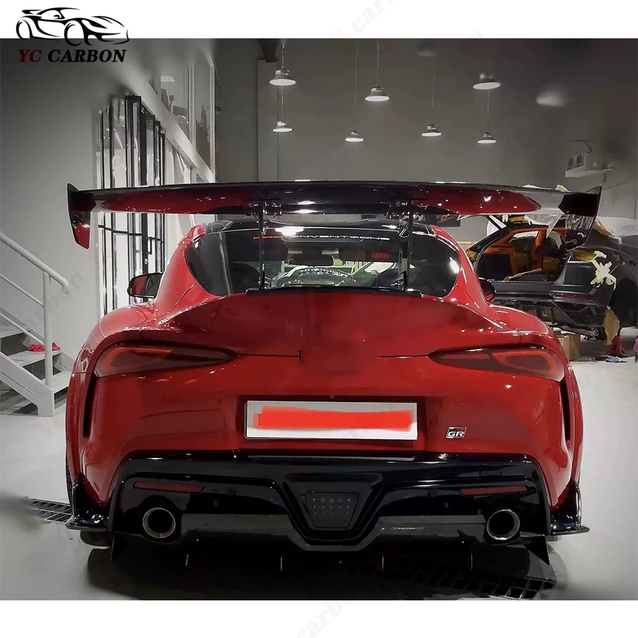 High quality real carbon fiber rear diffuser For Toyota Supra GR A90 A91 MK5 wrap corner chin spoiler lip splitter VRS style