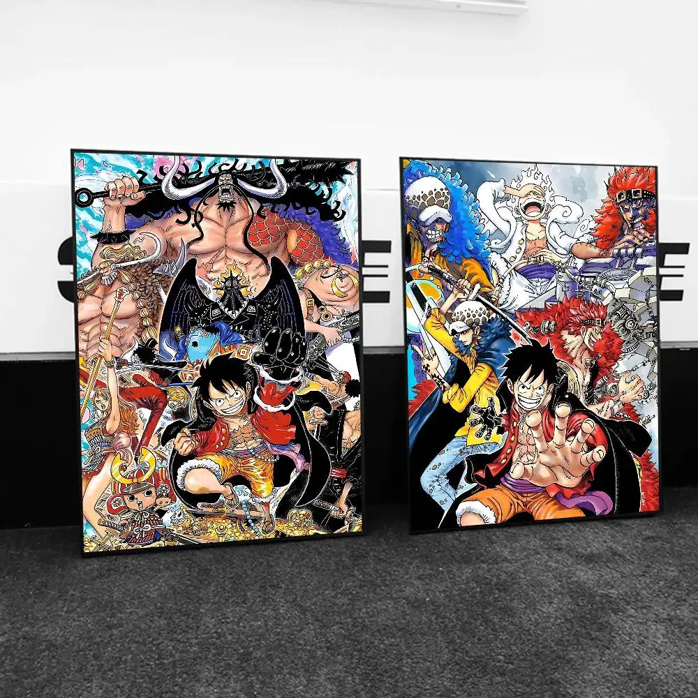 AZNM One Piece Luffy Kaido Gear 5 Nika Law Kid Yonko Wano Country Anime Manga Art mural sur toile sans cadre, pour la maison, le salon, la chambre
