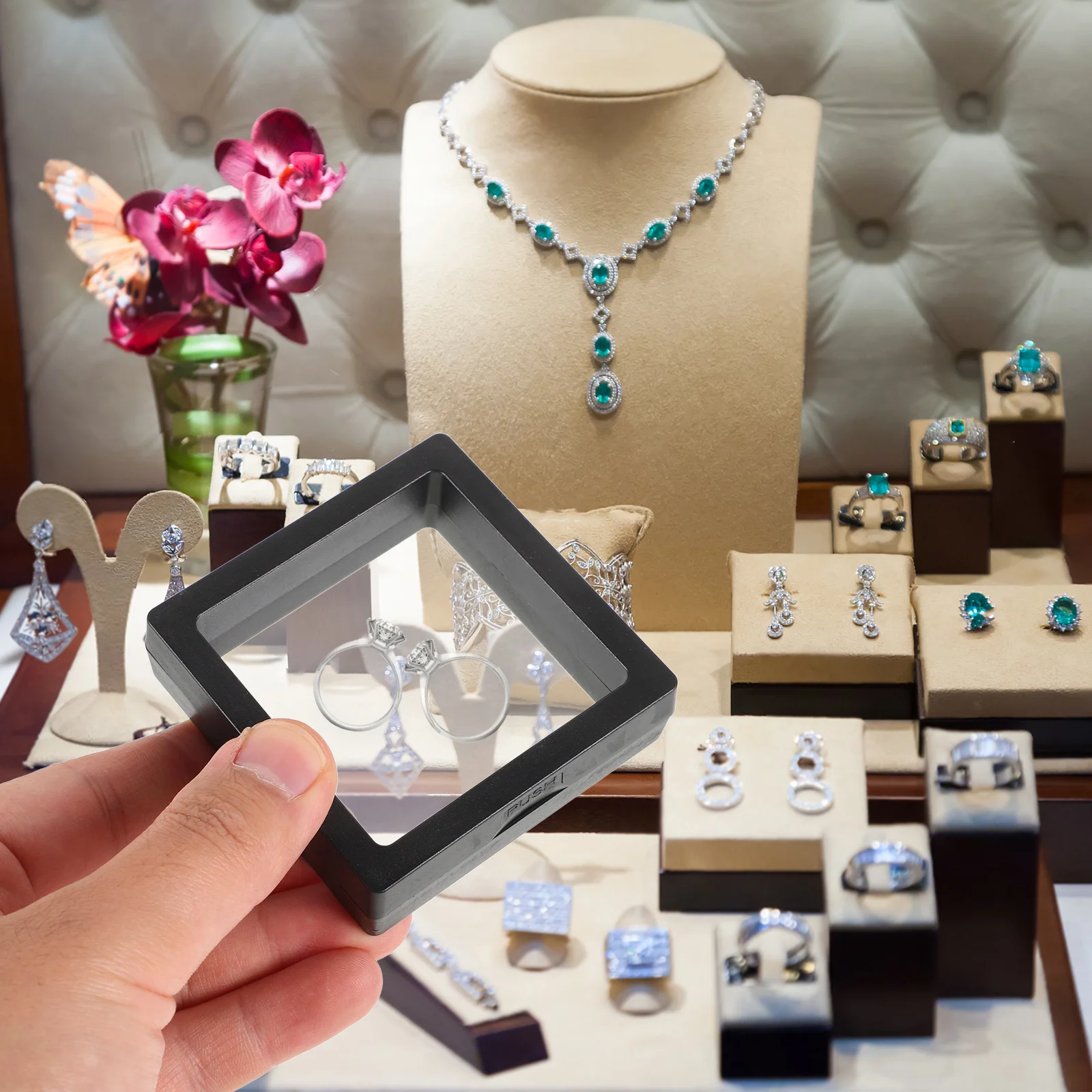 

10Pcs Jewelry Organizer Box Pe Film Protective Case Storage for Ring Necklace Jewelry Case