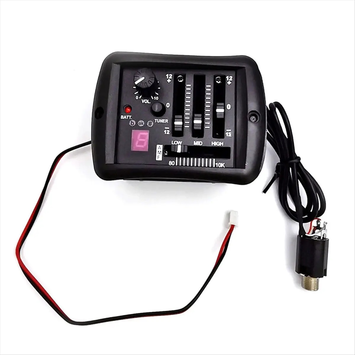 Compatible 4 Band Acoustic Guitar Preamp EQ Equalizer Piezo Pickup with Tuner Pickups for Folk Guitar Accessories Guitar Parts view 3