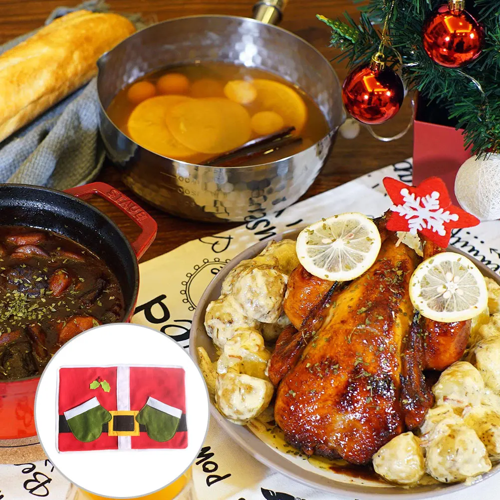 

1pc Christmas Placemat Premium Table Mat Kitchen Coaster Dishware Bowl Pad Decorative Dining Tableware Washable Holiday