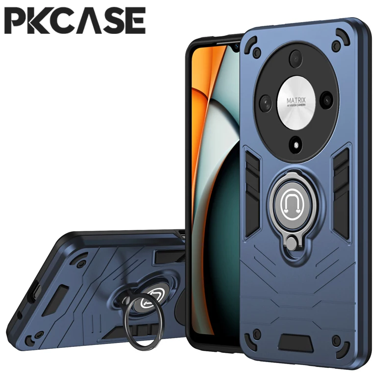 

PKCASE Shockproof Slide Push Window Protection Case For Honor X9B X50 Car Magnetic Ring Stand Armor Cover For Honor Magic 6 Lite