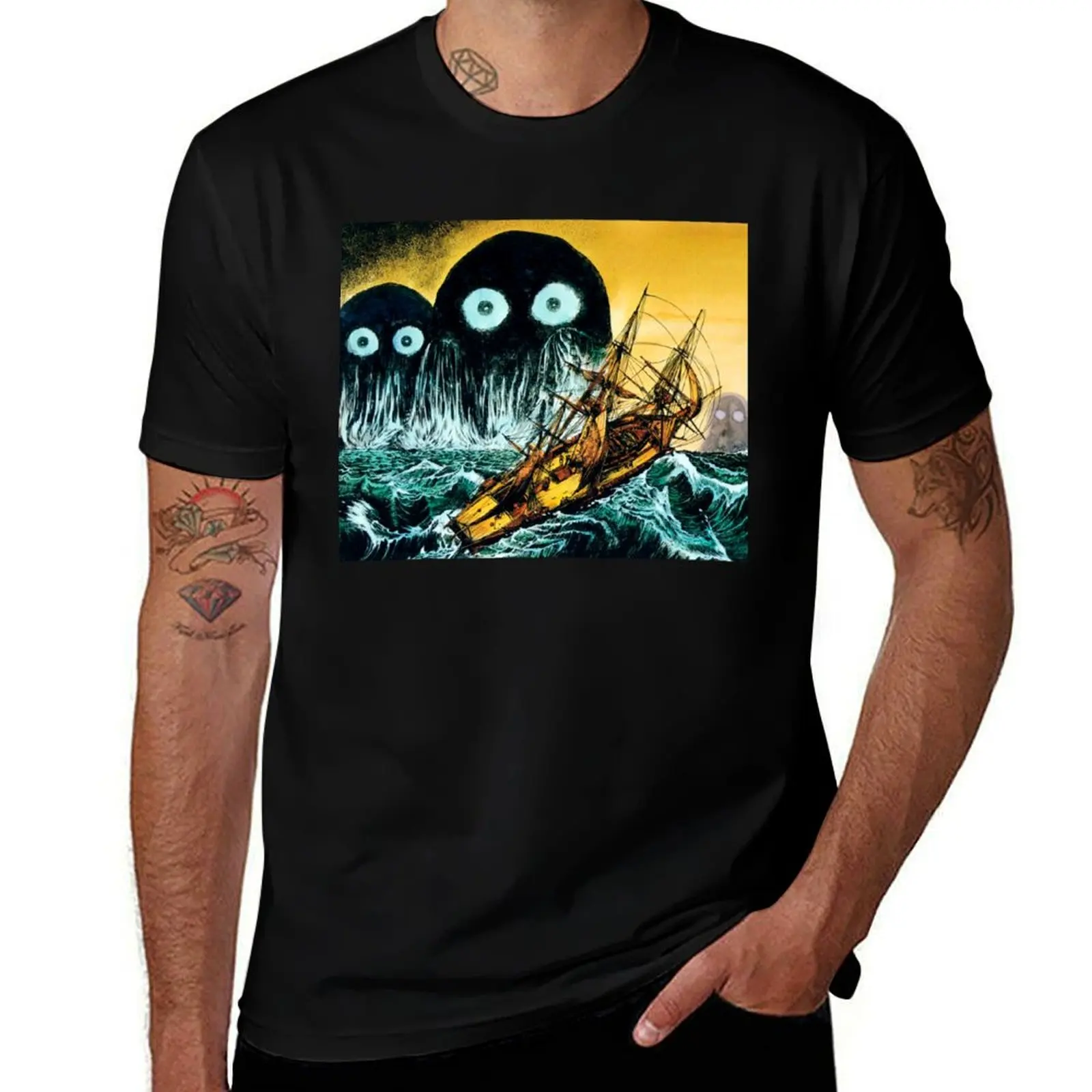 

Umibozu, by Shigeru Mizuki T-Shirt Basic Short Sleeve T-Shirt for Men