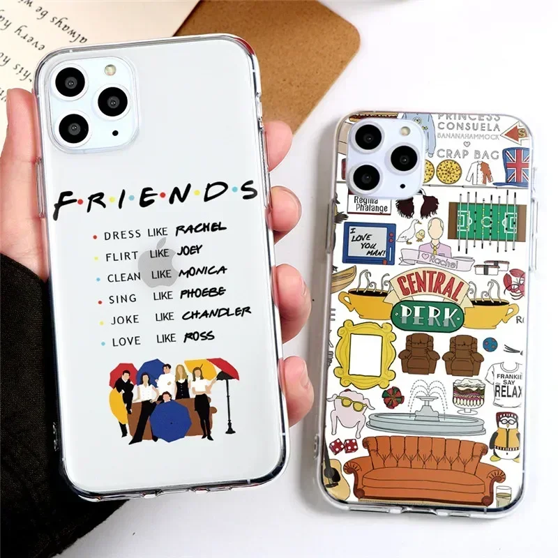 Central Perk Coffee Friend Clear Phone Case For iPhone 16 14 15 13 12 11 Pro Max 13Mini SE 7 8 Plus Fashion TV Show Cover Fundas